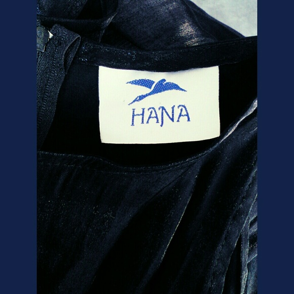 ~Metallic Navy Blue Sleeveless Jewel Pencil Dress Vintage Hana Shimmer Sundress - Picture 5 of 7